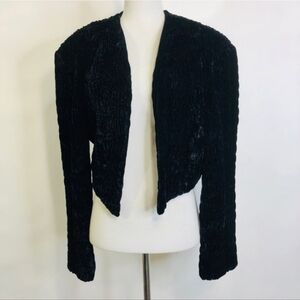 Vtg 80s Genesio Sunny Chayes Black Velvet Bolero